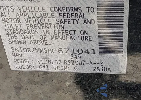 2017 Nissan Pathfinder Sl z USA, uszkodzony, nr VIN 5N1DR2MM8HC908511